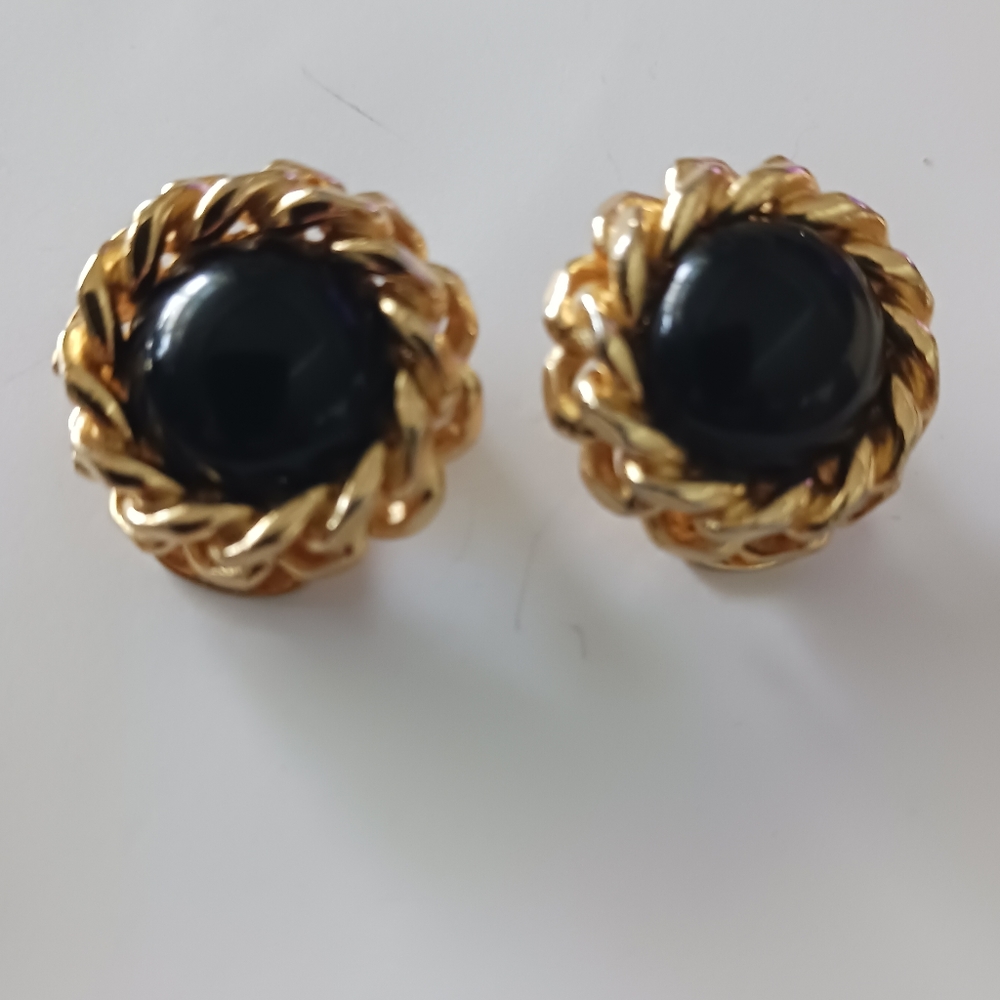 Vintage Christian Dior clip back earrings.